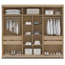 Ver imagem 3 de Guarda Roupa de Casal com Espelho 6 Portas 270cm Barcelona Politorno Móveis