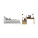 Ver imagem 3 de Bicama para Colchão 78x188cm com Baú Embutido e Escrivaninha Multimóveis Mp4368 Branco/madeirado
