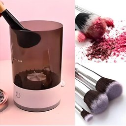 Limpador Pincéis Maquiagem Usb Automático Limpa Seca Rápido - 4