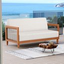 Ver imagem 3 de Sofá Varanda Samoa Madeira Maciça 02 Lugares com Cordas Náutica Linho Natural - Desk Design