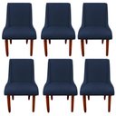Ver imagem 1 de Kit 08 Cadeiras Para Sala de Jantar Lizz Pés Palito Veludo Azul Marinho D'Classe Decor
