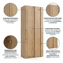 Ver imagem 4 de Guarda-Roupa Modulado 1 Porta Canto Reto Modulare 220cm Marrom Cappuccino