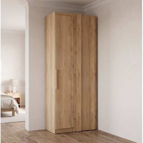 Guarda-Roupa Modulado 1 Porta Canto Reto Modulare 220cm Marrom Cappuccino