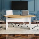 Ver imagem 1 de Mesa Orgânica 1,83m x 1,00m para Reunião com Pés em Metal F5 Office Branco/Macadâmia com