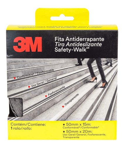 Fita Antiderrapante Safety Walk Fosforescente 50mmx20m 3m - 19