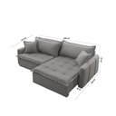 Ver imagem 3 de Sofá Cama Linho em Madeira Eucalipto 280cm Braço 20cm Arizona Meu Sofá Online