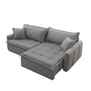 Ver imagem 4 de Sofá Cama Linho em Madeira Eucalipto 280cm Braço 20cm Arizona Meu Sofá Online