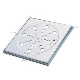 Kit 3 Grelhas para Ralo de Box Banheiro 15x15cm Quintal Aço Inox com Fecho - 4