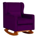Ver imagem 3 de Poltrona C/ Puff Balanço Amamentação Aurora Veludo Roxo - Lm Decor