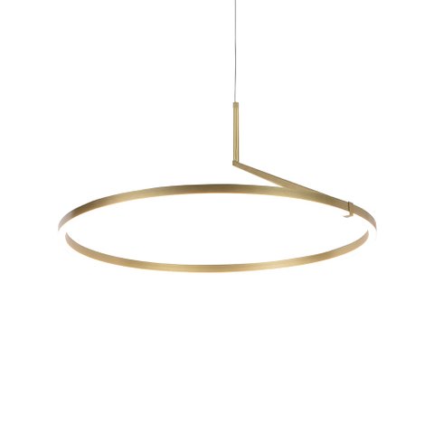 Lustre Pendente Nordecor Zier 2867 Dourado Fosco Led Bivolt