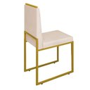 Ver imagem 1 de Cadeira Sala Jantar Barcelona – Base Dourado:bege