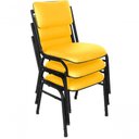 Ver imagem 2 de Kit com 3 Cadeiras para Auditórios Linha Hotel Smart Amarelo