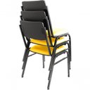 Ver imagem 3 de Kit com 3 Cadeiras para Auditórios Linha Hotel Smart Amarelo