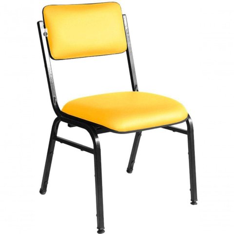 Kit com 3 Cadeiras para Auditórios Linha Hotel Smart Amarelo