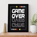 Ver imagem 1 de Quadro Gamer Game Over 24x18cm - com vidro:Madeira branca