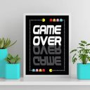 Ver imagem 2 de Quadro Gamer Game Over 24x18cm - com vidro:Madeira branca