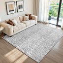 Ver imagem 2 de Tapete Sala Quarto Rústico Elegante 2,00m X 3,00m Decorativo Antiderrapante Abstrato Cru Cinza