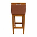 Ver imagem 6 de Kit 2 Banqueta Alta de Madeira Aurora Balcão Cozinha Bistro com Encosto Suede Terracota