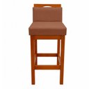 Ver imagem 4 de Kit 2 Banqueta Alta de Madeira Aurora Balcão Cozinha Bistro com Encosto Suede Terracota