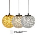 Ver imagem 7 de Lustre Pendente Led Globo Cristal Transparente Dourado 7w 3 Cores Lus-610 St3136