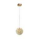 Ver imagem 1 de Lustre Pendente Led Globo Cristal Transparente Dourado 7w 3 Cores Lus-610 St3136