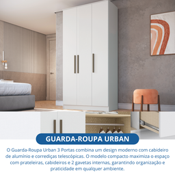 Guarda Roupa 3 Portas 2 Gavetas Wood  - 6