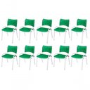 Ver imagem 1 de Cadeira Iso Base Branco , Escritório Verde Kit 10 Un