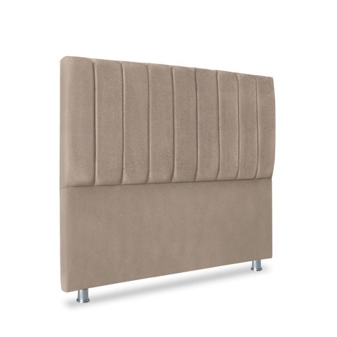 Cabeceira Estofada Cama Box Queen Carla 160cm Capuccino
