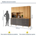 Ver imagem 3 de Armário para Cozinha Completa 10 Portas 3 Gavetas Onix Cinza/Cinamomo/Grafite