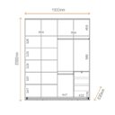 Ver imagem 4 de Guarda Roupa Solteiro com Espelho 2 Portas 3 Gavetas Veneto