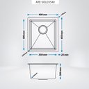 Ver imagem 5 de Kit Cuba Gourmet 35X40 E Válvula E Tampa E Escorredor Arell