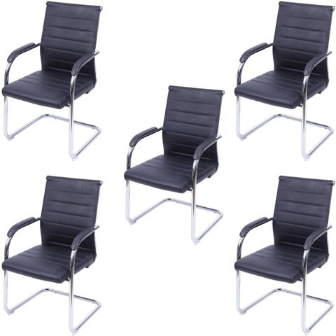 Kit 5 Cadeiras Escritório Interlocutor Fixa Esteirinha Florença 3322