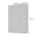 Ver imagem 4 de Guarda Roupa Ravi em Mdf 160,5x232,2cm 4 Portas 2 Gavetas Branco 1110