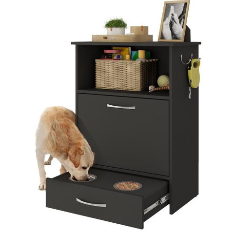 Balcão Multiuso/comedouro para Cães e Gatos Multimóveis Mp6026 Preto