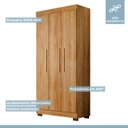 Ver imagem 2 de Guarda Roupa Solteiro 3 Portas 3 Gavetas Flórida 100% MDF
