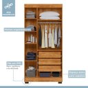 Ver imagem 4 de Guarda Roupa Solteiro 3 Portas 3 Gavetas Flórida 100% MDF
