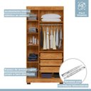 Ver imagem 3 de Guarda Roupa Solteiro 3 Portas 3 Gavetas Flórida 100% MDF