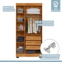 Ver imagem 5 de Guarda Roupa Solteiro 3 Portas 3 Gavetas Flórida 100% MDF