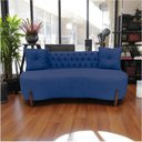 Ver mais imagens de Sofá 2 Lugares Orgânico Curvo Tókio 150cm Veludo Azul Marinho