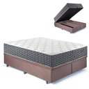 Ver imagem 1 de Base Box Baú Queen Bipartido 158x198 Suede com Colchão Relax Fresh Molas Ensacadas