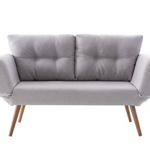 Sofá Cama de Solteiro 140cm x 84cm Adele Cinza Gelo