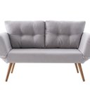 Ver imagem 1 de Sofá Cama de Solteiro 140cm x 84cm Adele Cinza Gelo