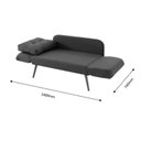 Ver imagem 2 de Sofá Cama de Solteiro 140cm x 84cm Adele Cinza Gelo