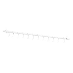Suporte De Cozinha Porta Talheres 50cm C/ 8 Ganchos Branco - 2