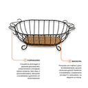 Ver imagem 3 de Fruteira Oval de Mesa em Ferro e Madeira Decorativa e Funcional