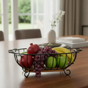 Ver imagem 5 de Fruteira Oval de Mesa em Ferro e Madeira Decorativa e Funcional