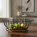 Ver imagem 4 de Fruteira Oval de Mesa em Ferro e Madeira Decorativa e Funcional