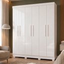 Ver imagem 1 de Guarda Roupa Solteiro 6 Portas 4 Gavetas Flórida 100% MDF Branco