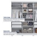 Ver imagem 5 de Guarda Roupa Solteiro 6 Portas 4 Gavetas Flórida 100% MDF Branco