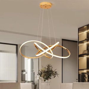 Lustre Pendente Led Flux 45w Dourado 3 em 1 Bivolt Design Moderno e Elegante